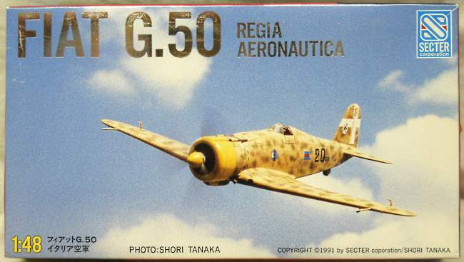 Secter 1/48 Fiat G-50 Regia Aeronauthica With Engines & Things Resin Engine and Airwaves PE - With Decals 5 Italian and 1 Croatian Aircraft, SAC-001 plastic model kit